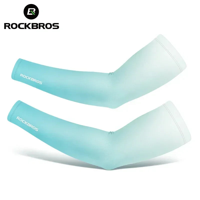 ROCKBROS Arm Sleeves Gradient Color Running Fishing Sunscreen Sleeve Summer Cool Quick Dry Breathable Ice Silk Cycling Equipment