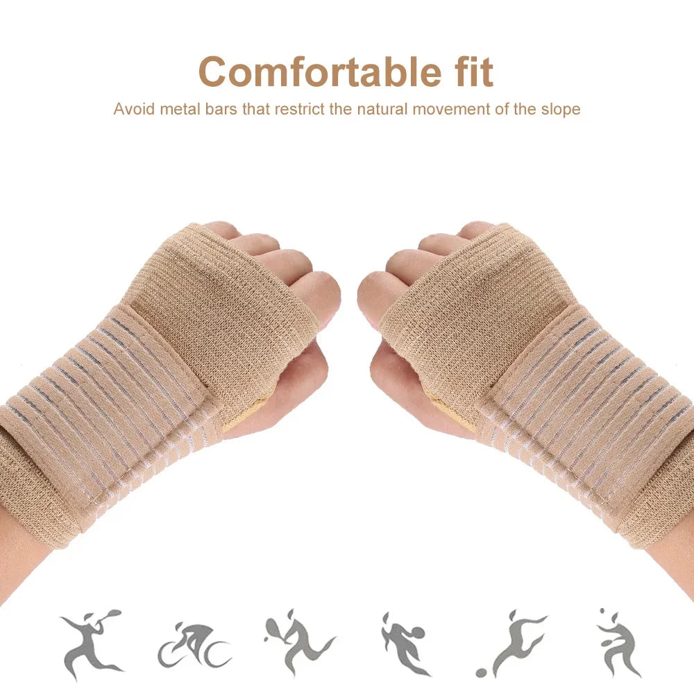 2pcs Elastic Wrist Support with Strap Carpal Tunnel Wristband Adjustable Wrist Brace for Arthritis and Tendinitis Joint Relief