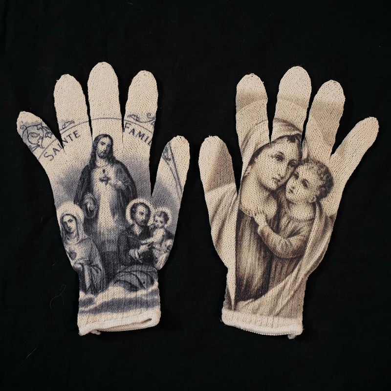 Women Knitted Glove Winter Screen High Fashion Ladies Glove Thicken Warm Compression Men Casual Mitten Y2K figure Pattern Gothic