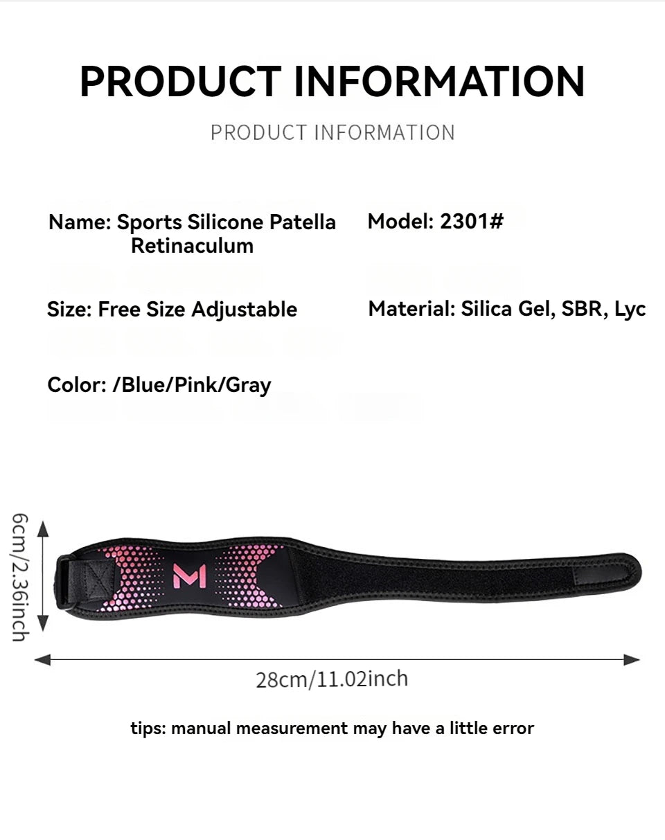 GTUBIKE 1PC Patella Knee Strap Adjustable Knee Brace Patellar Tendon Stabilizer Support Band for Soccer Basketball Running Jumpe