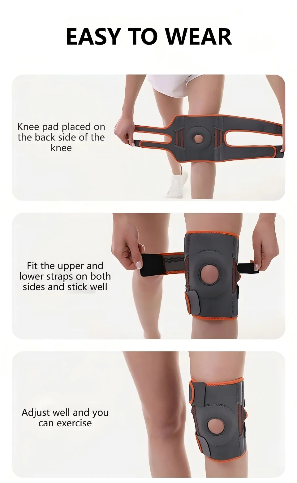 1PCS Knee Brace for Women & Men with Side Stabilizers, Patella Knee Brace for Knee Support for Running, Basketball hikking