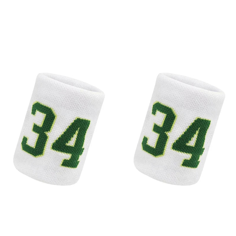 1 Pair Basketball Fitness Wristband Sport Sweatband Number 24 Sweat Wrist Support Brace Suitable For Gym Volleyball Safety Wrist