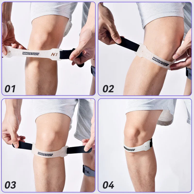 Adjustable PVC Knee Patellar Band Tendon Support Strape Brace Shock Absorption Compression Strap Pads Sport Protection