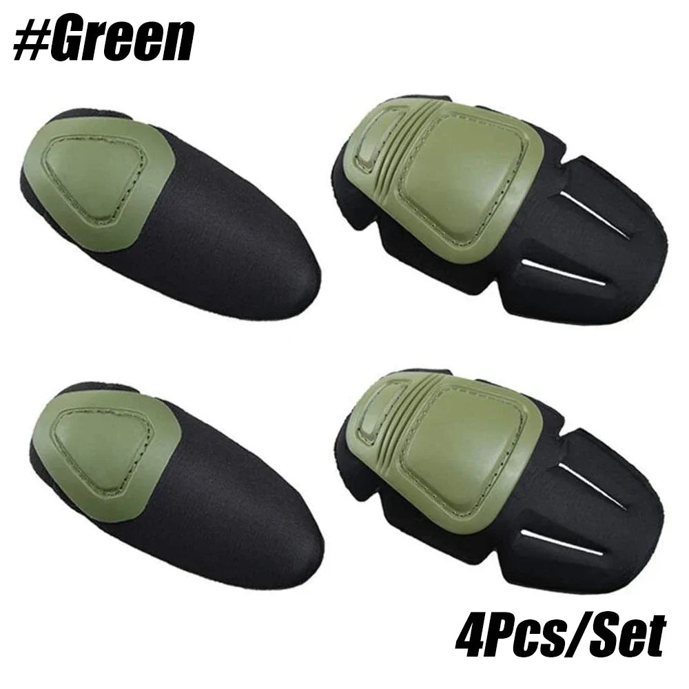 4Pcs/Set Military Tactical Knee & Elbow Pad Protective, Collision Avoidance Protector Gear for Outdoor Sports Safety Guard Gear