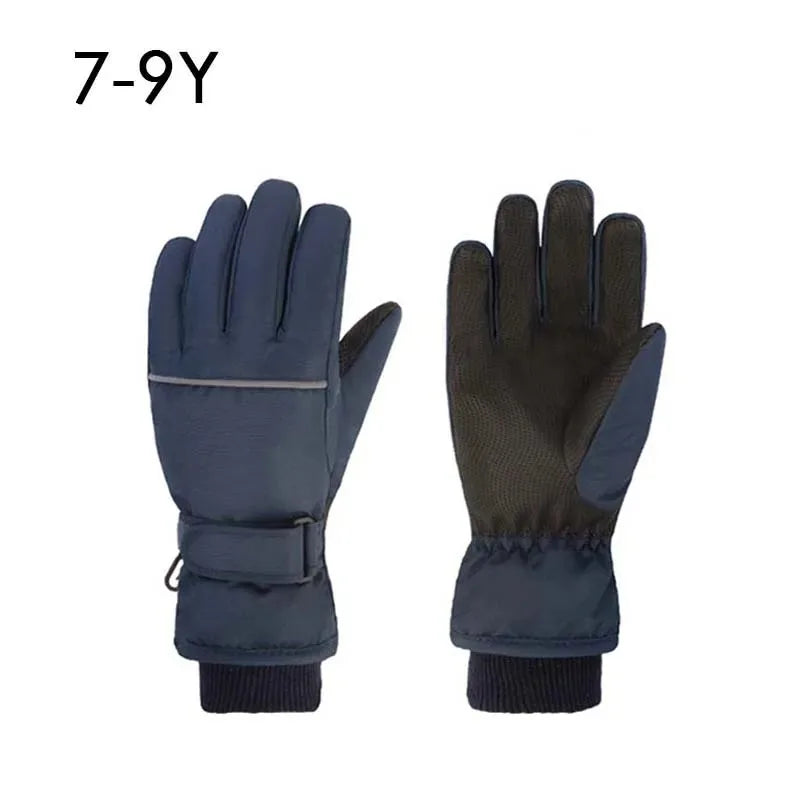 Waterproof Ski Gloves for Adult Kids Thick Children Snowboard Gloves Outdoor Fleece Lining Family Winter Gloves for Boys Girls