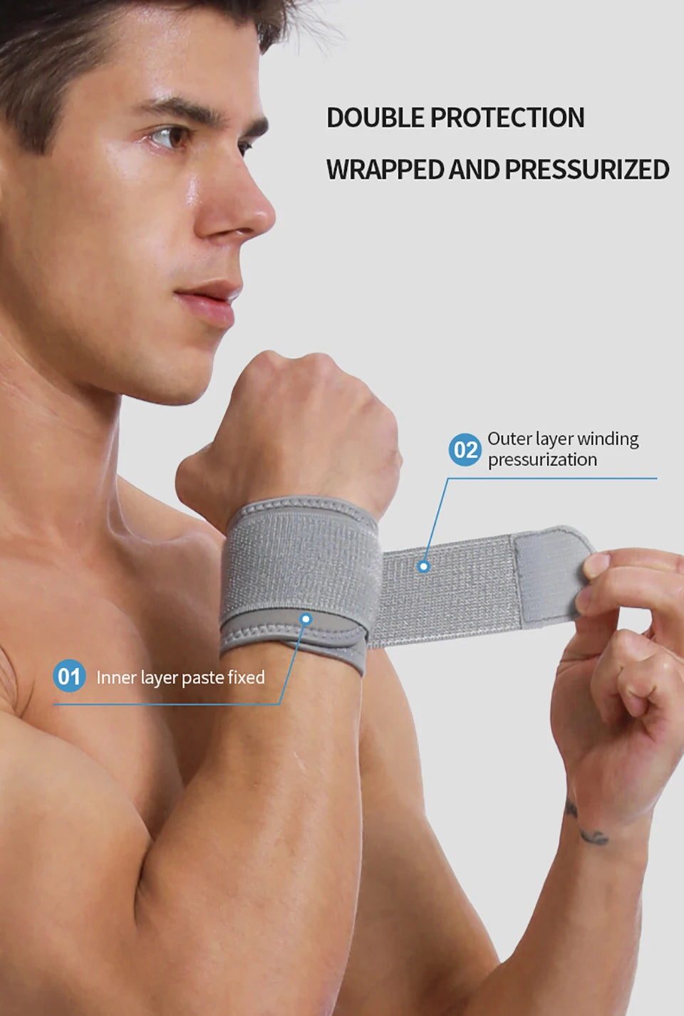 1Pcs Sport Wristband Wrist Brace Wrap Bandage Support Sprain Protection Wrist Tendon Sheath Brace Fitness Badminton Wrist Strap