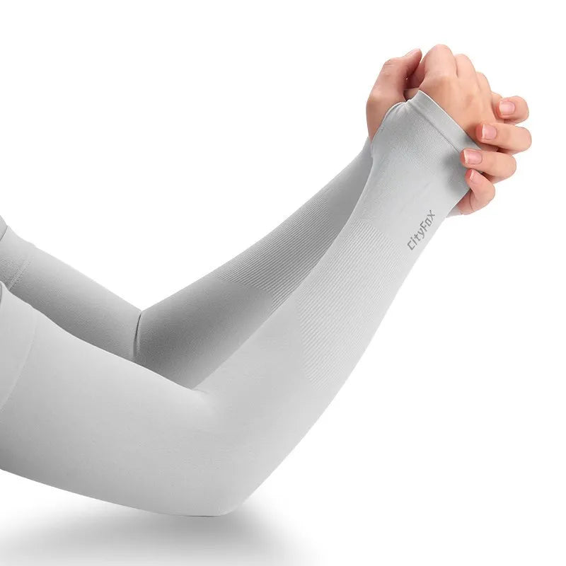 1 Pair Ice Silk Sun Protection Arm Covers Unisex Elbow Cover Outdoor Cycling Running Fishing Driving Cool Anti-UV Arm Sleeves