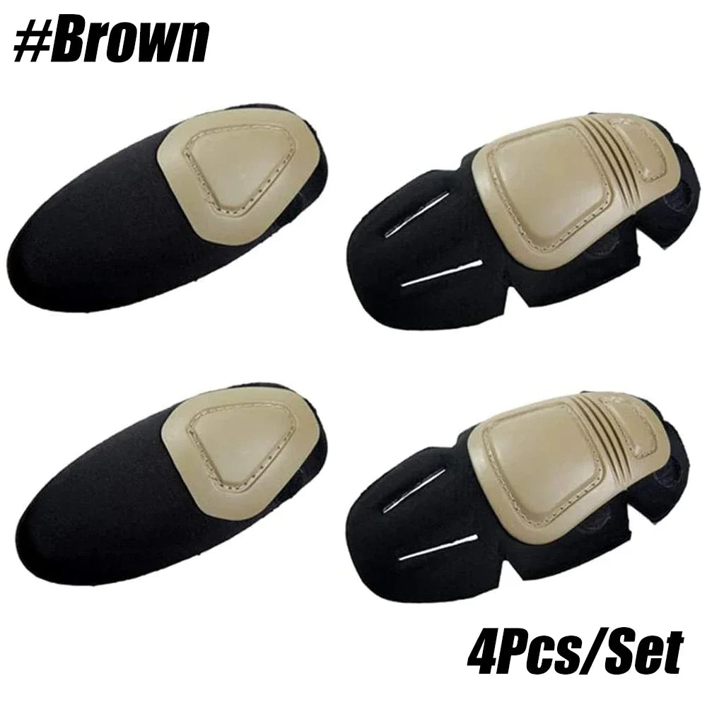 4Pcs/Set Military Tactical Knee & Elbow Pad Protective, Collision Avoidance Protector Gear for Outdoor Sports Safety Guard Gear