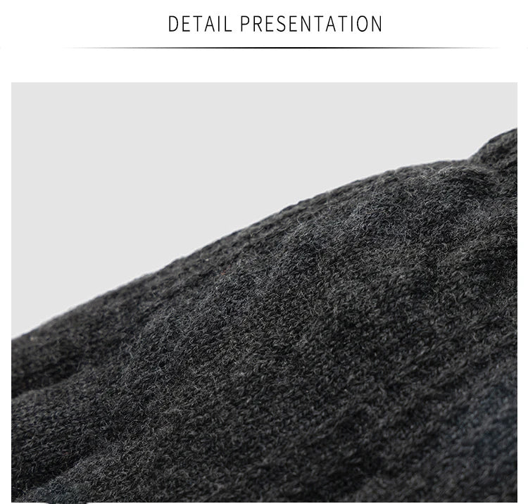 Winter Gloves for Men Touch Screen Cycling Windproof Wool Knit Thick Fleece Office Student Warm Business Game Elastic Soft Glove