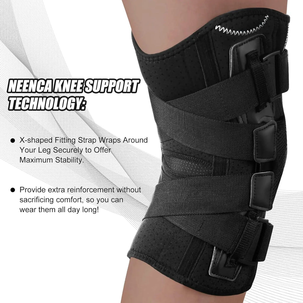 NEENCA Hinged Knee Brace Support for Knee Pain with Side Stabilizers&Gel Pad Arthritis Meniscus Tear Knee Pain Relief, ACL, PCL