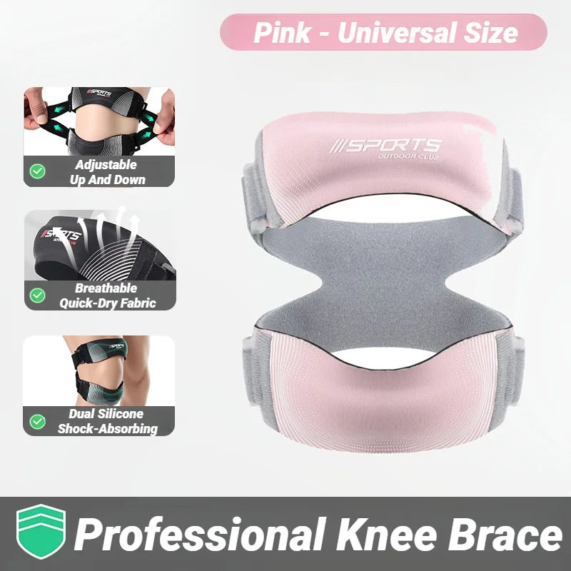 Patella Knee Brace Pro For Meniscus Adjustable Orthopedic Compression Patellar Tendon Support Strap With Pads Pain