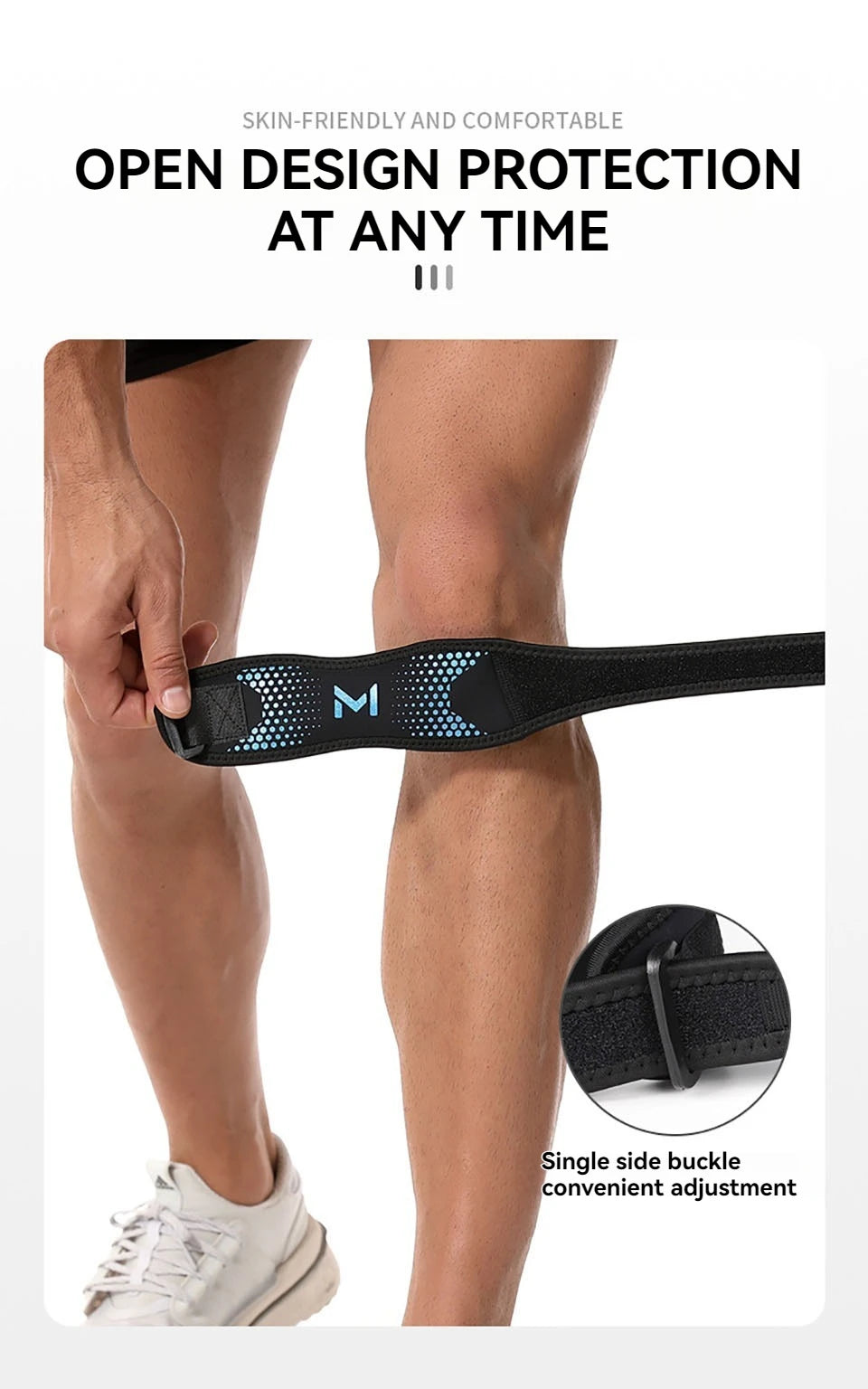 GTUBIKE 1PC Patella Knee Strap Adjustable Knee Brace Patellar Tendon Stabilizer Support Band for Soccer Basketball Running Jumpe