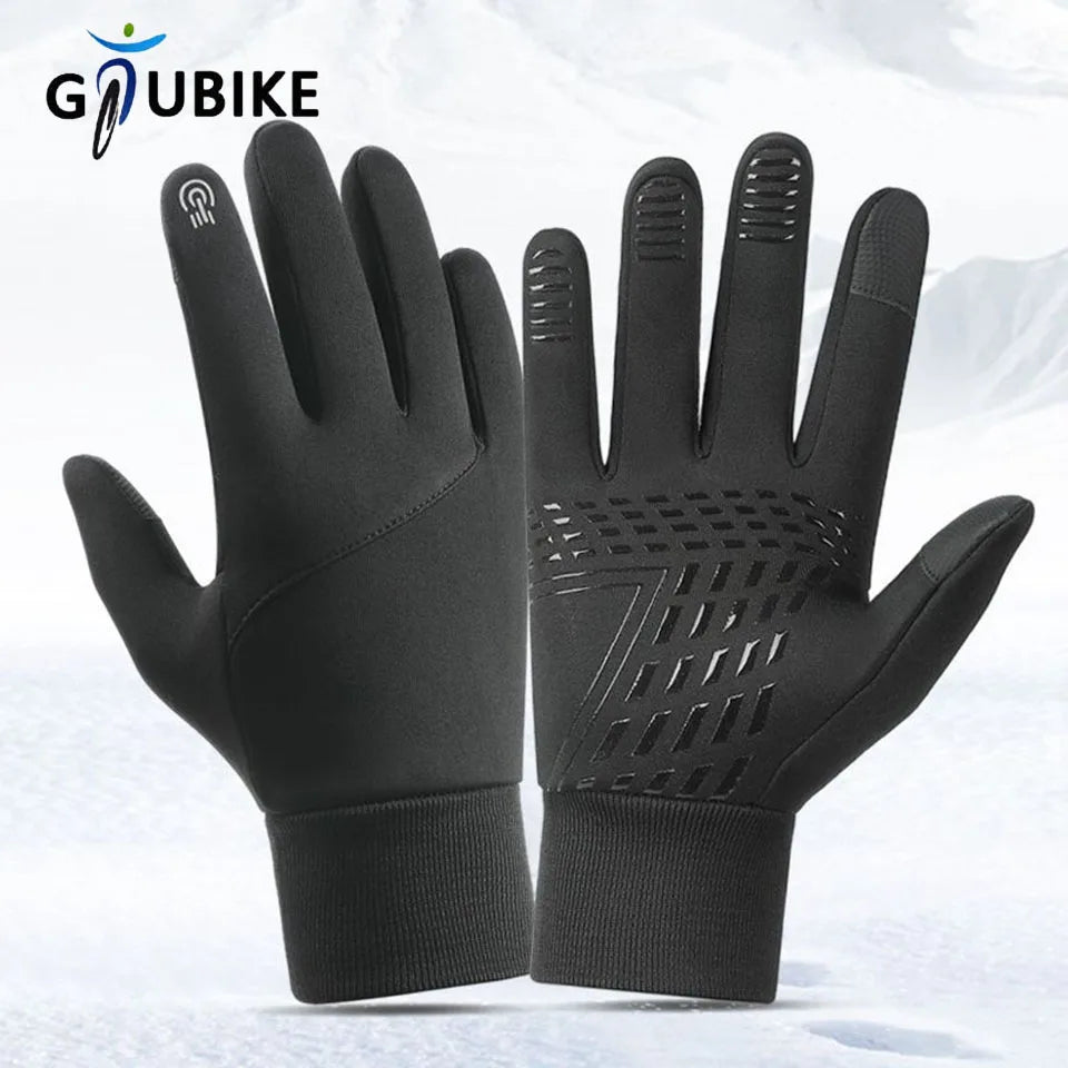 GTUBIKE Cycling Gloves for Men Women Motorcyclist Autumn Winter Warm Camping Gloves Ski Bicycle Velvet Touch Screen Waterproof
