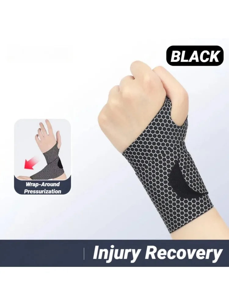 Adjustable ultra-thin wristband  Helps relieve sprain pain  Breathable support